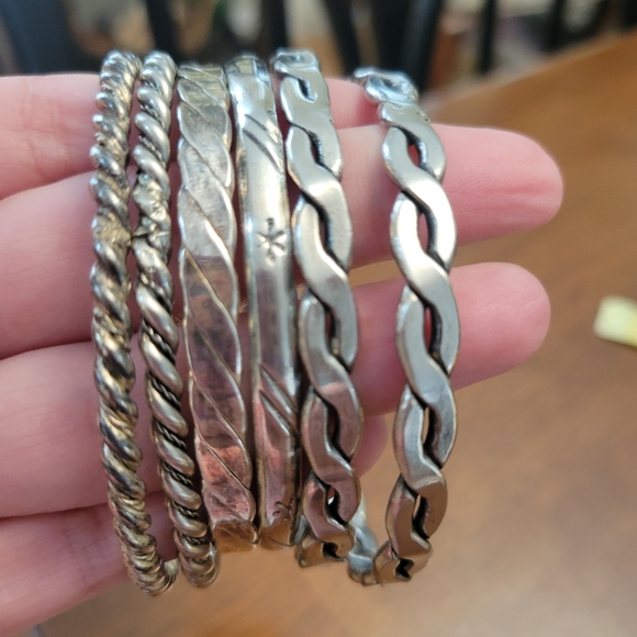 Sterling silver Mexican Silver Bracelet Lot - Picture 5 of 12